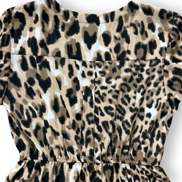 ALFANI Cheetah Animal Print Dress Zip Front Elastic Waist Pockets - Picture 6 of 10